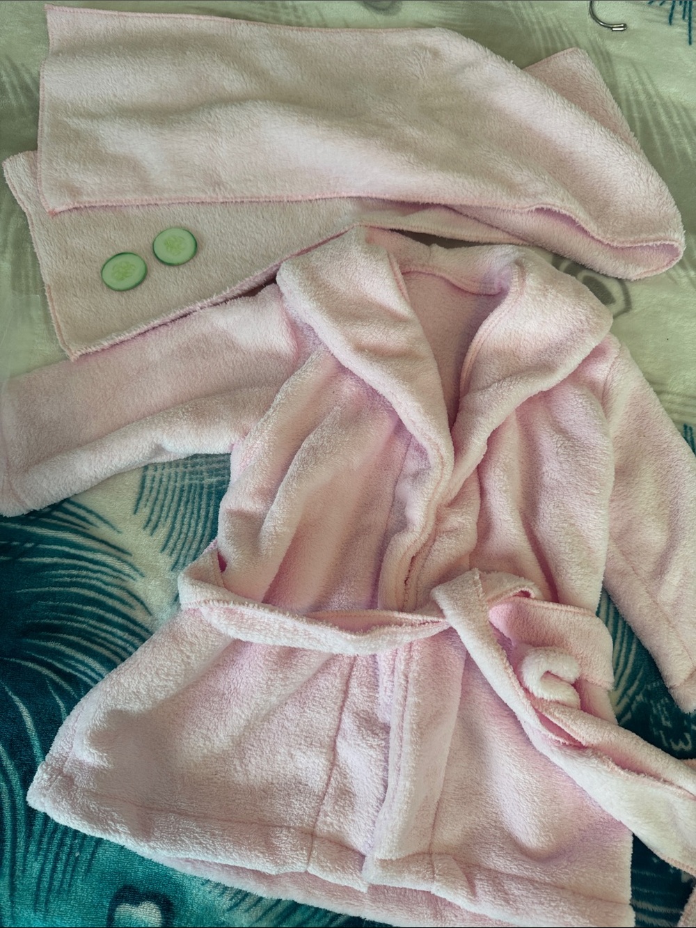 Pink Hooded Kids Bath Vest with Tie Belt